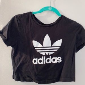 Black adidas crop top